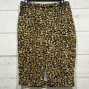 Who What Wear Leopard Print Pencil Skirt Size 6 Midi Animal Print Cotton
